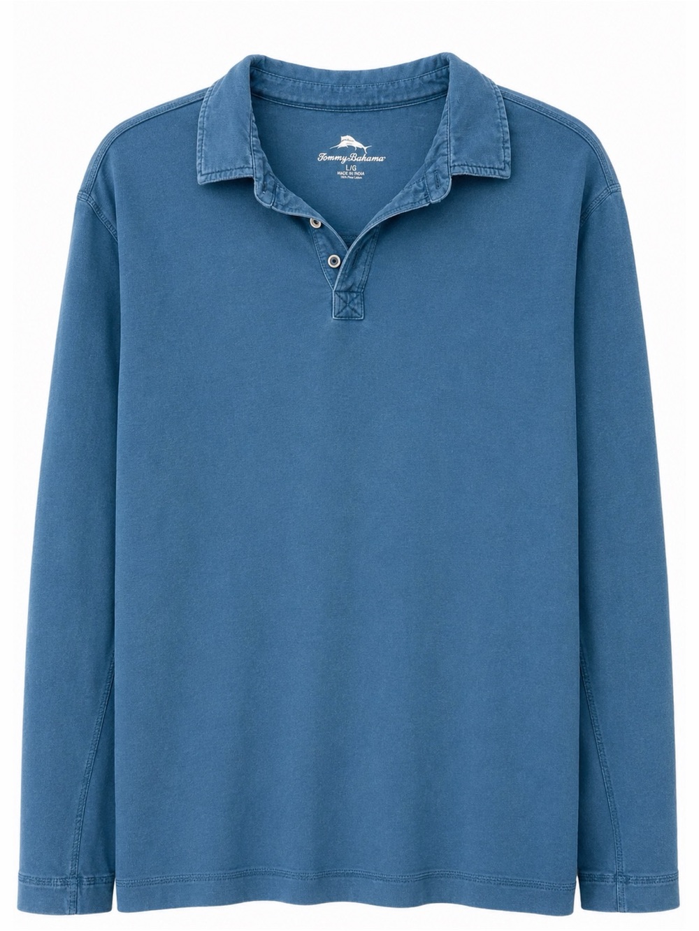 Tommy Bahama Long Sleeve Polo Rugby Pullover Island Blue Mens Large